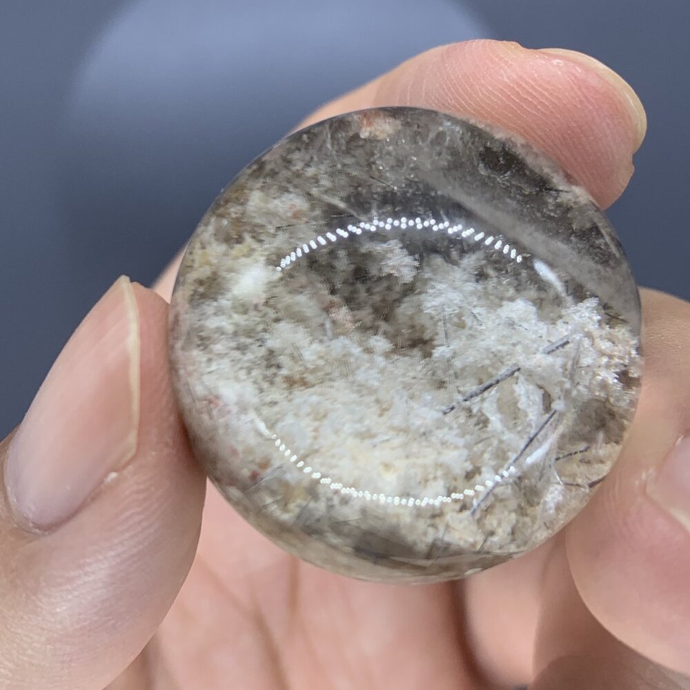 Natural Light Pink Phantom Quartz Sphere, Crystal Ball